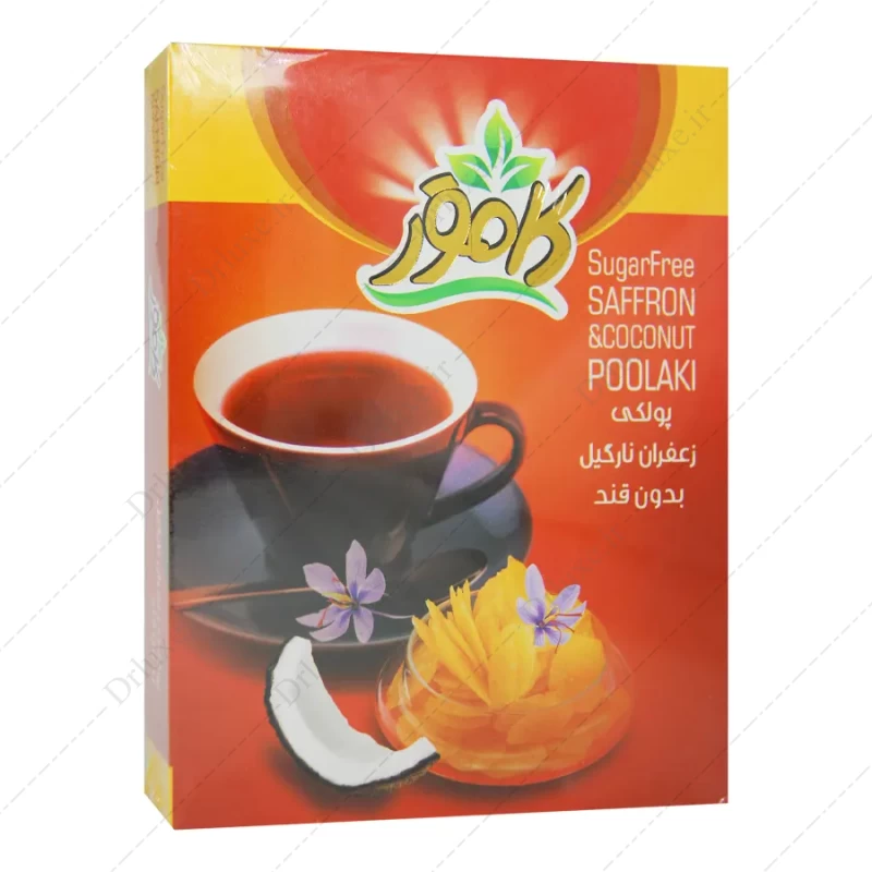 پولکی زعفران نارگیل بدون قند کامور - دکتر لوکس